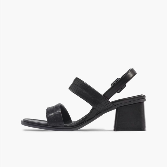 👡SAKS Fifth Avenue Black Leather Block heel Slingbacks. Size 37. ✨Host Pick✨ - Picture 3 of 12